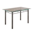 Conjunto De Mesa Retangular A 120x75cm Tampo De Vidro 4 Cadei