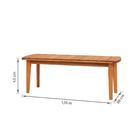 Conjunto de Mesa Retangular 75x85x160cm com 2 Bancos de 2 Lugares e 2 Bancos de 1 Lugar de Madeira Yumi Naterial
