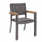 Conjunto de Mesa retangular 89x150cm com 6 Cadeiras alumínio Oris Naterial preta