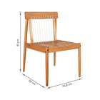 Conjunto de Mesa Retangular 75x95x240cm com 8 Cadeiras sem Braço de Madeira Yumi Marrom Naterial