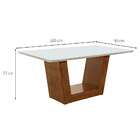 Conjunto De Mesa Retangular Com Tampo De Vidro Off White Vien