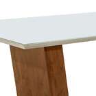 Conjunto De Mesa Retangular Com Tampo De Vidro Off White Vien
