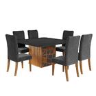 Conjunto De Mesa Sala De Jantar Ancara Com 6 Cadeiras E Tampo