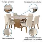 Conjunto De Mesa Sala De Jantar Ancara Com 6 Cadeiras E Tampo