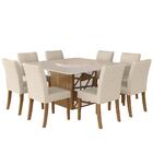 Conjunto De Mesa Sala De Jantar Ancara Com 8 Cadeiras E Tampo