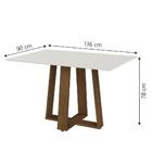 Conjunto De Mesa Sala De Jantar Athenas 4 Cadeiras 1,36m Cedr