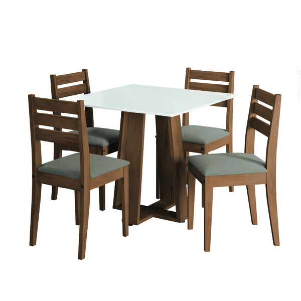 Conjunto De Mesa Sala De Jantar Athenas Quadrada 0,90m 4 Cade