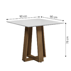 Conjunto De Mesa Sala De Jantar Athenas Quadrada 0,90m 4 Cade