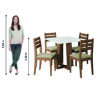 Conjunto De Mesa Sala De Jantar Athenas Quadrada 0,90m 4 Cade