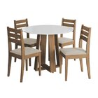 Conjunto De Mesa Sala De Jantar Athenas Redonda 1,03m 4 Cadei