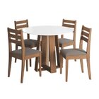 Conjunto De Mesa Sala De Jantar Athenas Redonda 1,03m 4 Cadei