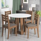 Conjunto De Mesa Sala De Jantar Athenas Redonda 1,03m 4 Cadei