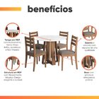 Conjunto De Mesa Sala De Jantar Athenas Redonda 1,03m 4 Cadei