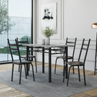 Conjunto De Mesa Sala De Jantar Com 4 Cadeiras Leia Tubular G