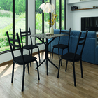 Conjunto De Mesa Sala De Jantar Com 4 Cadeiras Leia Tubular G