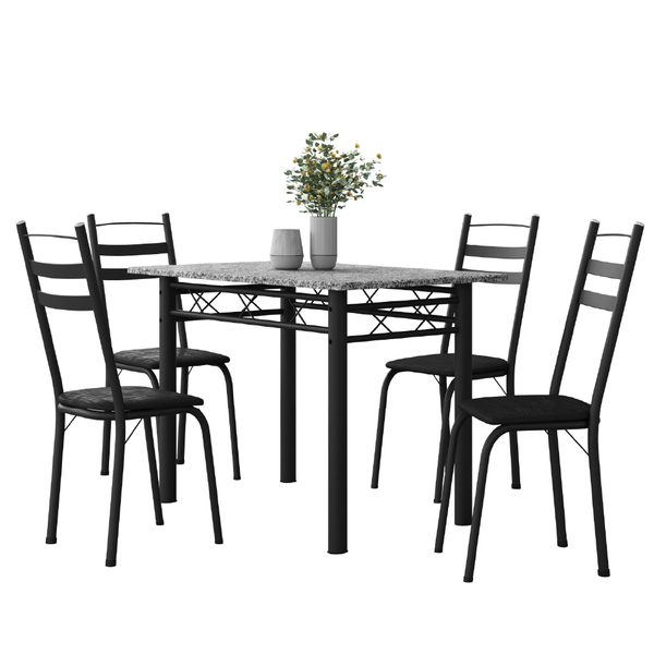 Conjunto De Mesa Sala De Jantar Com 4 Cadeiras Leia Tubular G