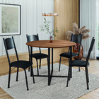 Conjunto De Mesa Sala De Jantar Com 4 Cadeiras Tampo Redondo