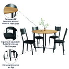 Conjunto De Mesa Sala De Jantar Com 4 Cadeiras Tampo Redondo