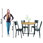 Conjunto De Mesa Sala De Jantar Com 4 Cadeiras Tampo Redondo