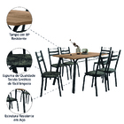 Conjunto De Mesa Sala De Jantar Com 6 Cadeiras Tubular Tampo