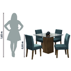 Conjunto De Mesa Sala De Jantar Com Tampo De Vidro 1m Onix 4