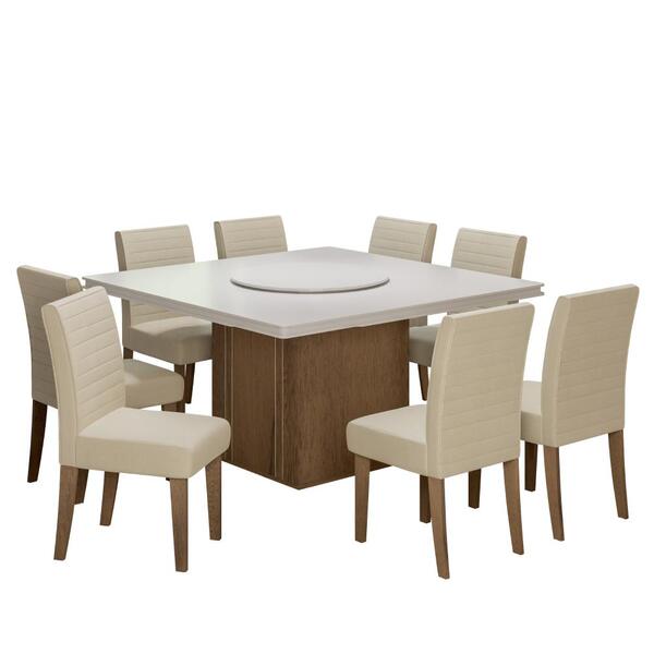 Conjunto De Mesa Sala De Jantar Com Tampo Giratório Amesterdã