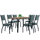 Conjunto De Mesa Sala De Jantar Diana Com 6 Cadeiras Tampo Ma