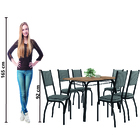 Conjunto De Mesa Sala De Jantar Diana Com 6 Cadeiras Tampo Ma
