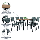 Conjunto De Mesa Sala De Jantar Diana Com 6 Cadeiras Tampo Ma
