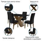 Conjunto De Mesa Sala De Jantar Dubai 1,36m Com 4 Cadeiras Pr