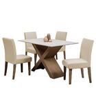 Conjunto De Mesa Sala De Jantar Dubai 4 Cadeiras Athenas 1,36