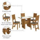 Conjunto De Mesa Sala De Jantar Evora Com 4 Cadeiras 1,10m Fr