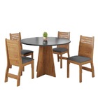Conjunto De Mesa Sala De Jantar Fin Redonda 0,90m 4 Cadeira V