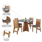 Conjunto De Mesa Sala De Jantar Fin Redonda 0,90m 4 Cadeira V