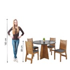 Conjunto De Mesa Sala De Jantar Fin Redonda 0,90m 4 Cadeira V