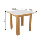 Conjunto De Mesa Sala De Jantar Lisboa Com 4 Cadeiras 0,90m F