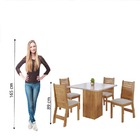 Conjunto De Mesa Sala De Jantar Lord Quadrada 0,90m 4 Cadeira