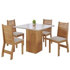 Conjunto De Mesa Sala De Jantar Lord Quadrada 0,90m 4 Cadeira