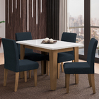 Conjunto De Mesa Sala De Jantar Miami Com 4 Cadeiras Trieste