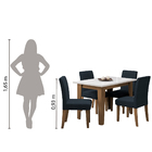Conjunto De Mesa Sala De Jantar Miami Com 4 Cadeiras Trieste