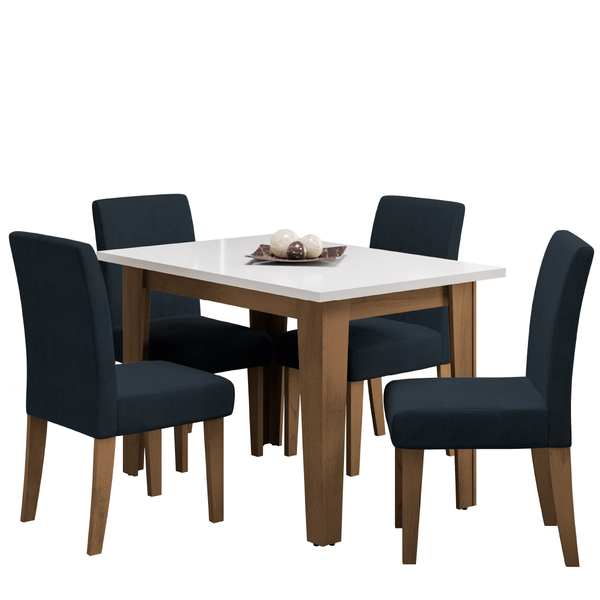 Conjunto De Mesa Sala De Jantar Miami Com 4 Cadeiras Trieste