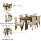 Conjunto De Mesa Sala De Jantar Miami Com 6 Cadeiras Trieste