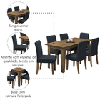 Conjunto De Mesa Sala De Jantar Miami Com 6 Cadeiras Trieste