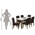 Conjunto De Mesa Sala De Jantar Miami Com 6 Cadeiras Trieste