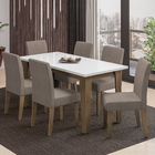 Conjunto De Mesa Sala De Jantar Miami Com 6 Cadeiras Trieste