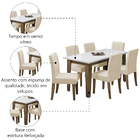 Conjunto De Mesa Sala De Jantar Miami Com 6 Cadeiras Trieste
