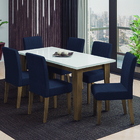 Conjunto De Mesa Sala De Jantar Miami Com 6 Cadeiras Trieste