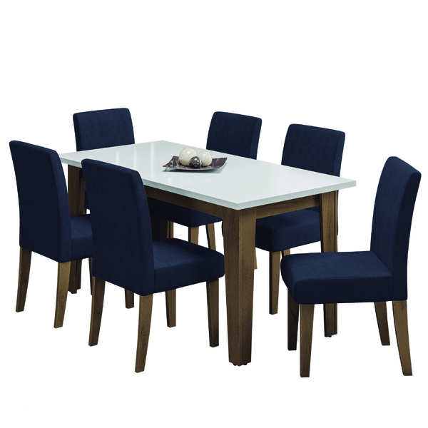 Conjunto De Mesa Sala De Jantar Miami Com 6 Cadeiras Trieste
