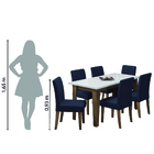 Conjunto De Mesa Sala De Jantar Miami Com 6 Cadeiras Trieste