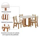 Conjunto De Mesa Sala De Jantar Milani 1,20m Com 4 Cadeiras V